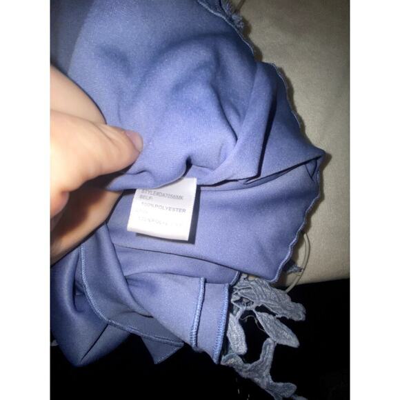 Gianni Bini Womens Blue Eyelet Halter Dress Size Medium - Picture 7 of 7